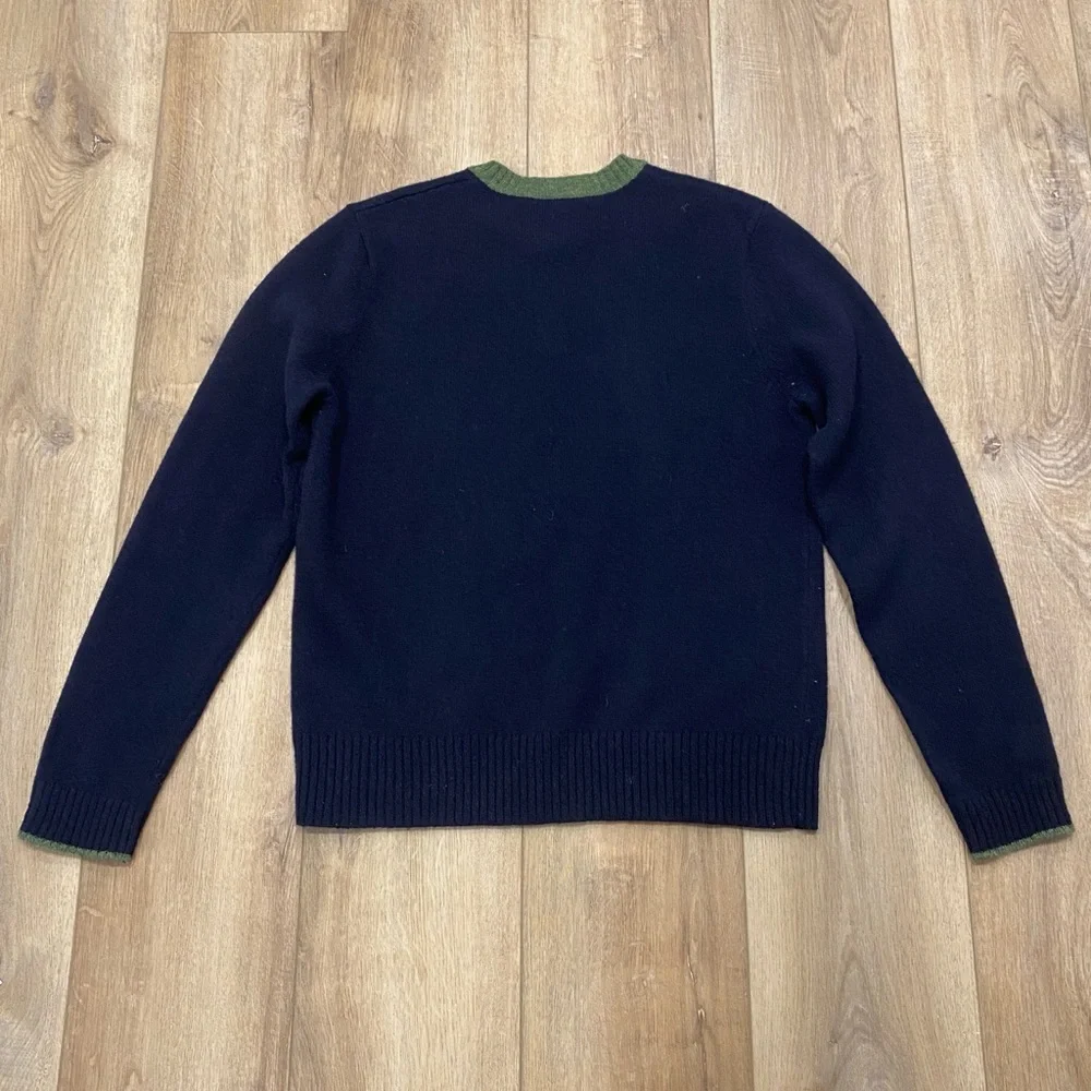Y2K! 🌟ABERCROMBIE & FITCH🌟 MENS WOOL CREWNECK SWEATER HEATHER NAVY SZ M